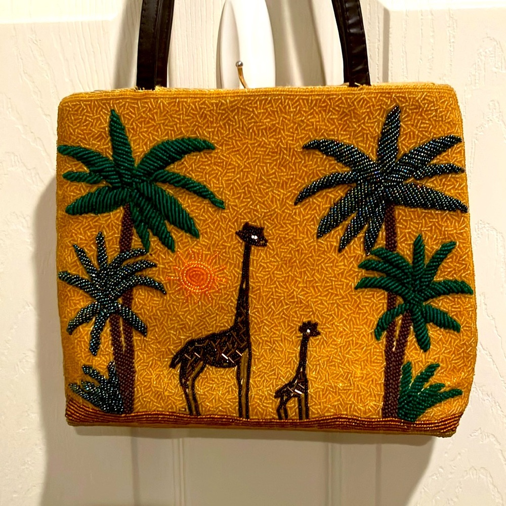 Beaded Giraffe Purse Vintage